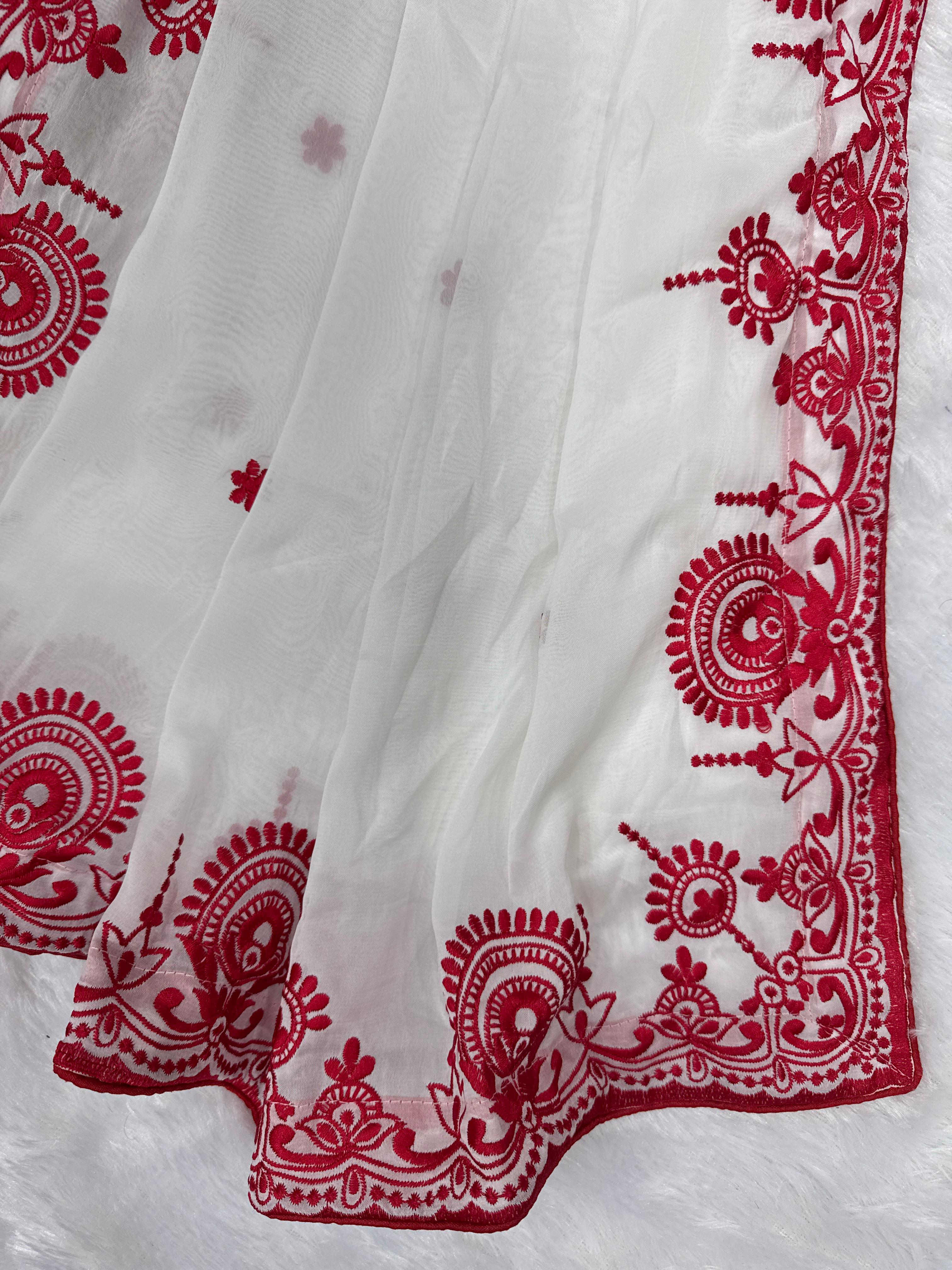 Soft Catonic Rangoli Silk Saree