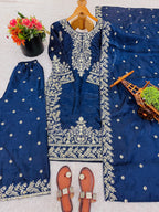 Pure GMY SILK With Heavy Embroidery Top & Plazzo