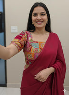 Space Fendy Sattin Saree