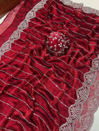 Fendy Chiffon Multi Sequence Emrodairy Work Saree