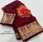 Soft Cotton Crape Saree With Bhandani Prints