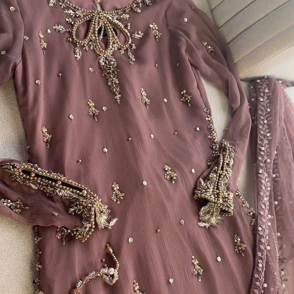 Fux Georgette Top Pallazo & Dupatta