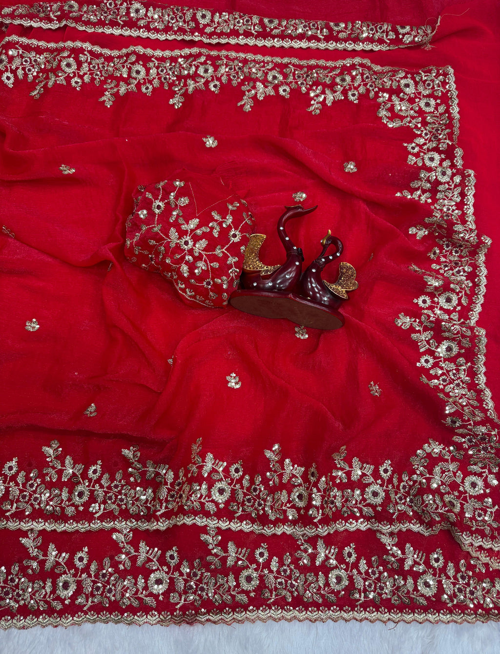 Frendy Chiffon Beautiful Sequence Saree Multicolore
