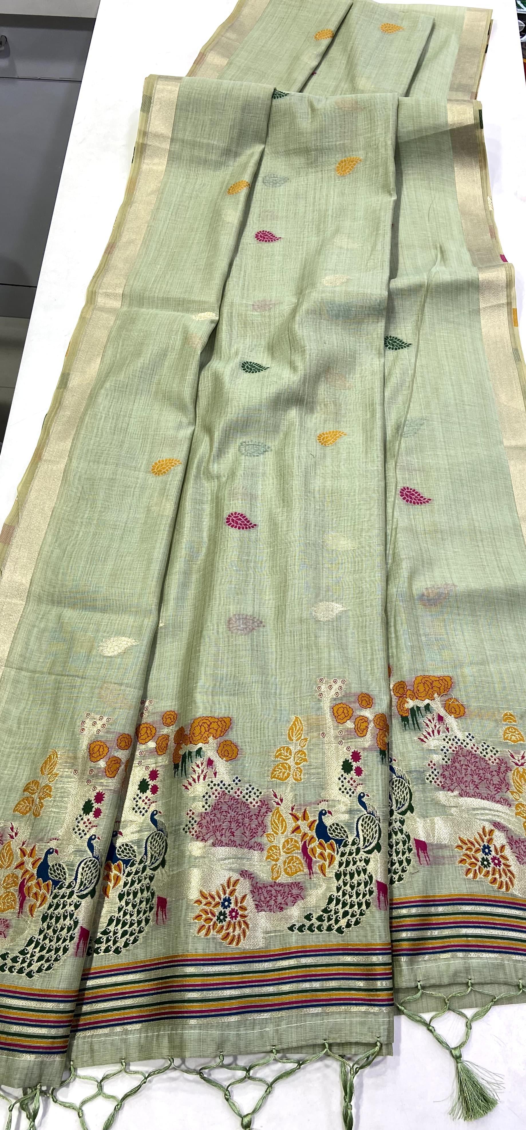 Munga Cotton Saree with Weaving Design