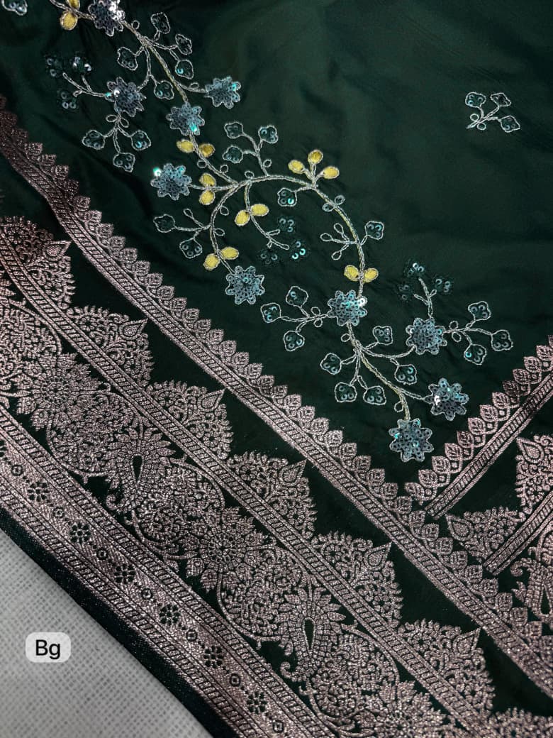 Banarasi Silk With Zari Border Saree