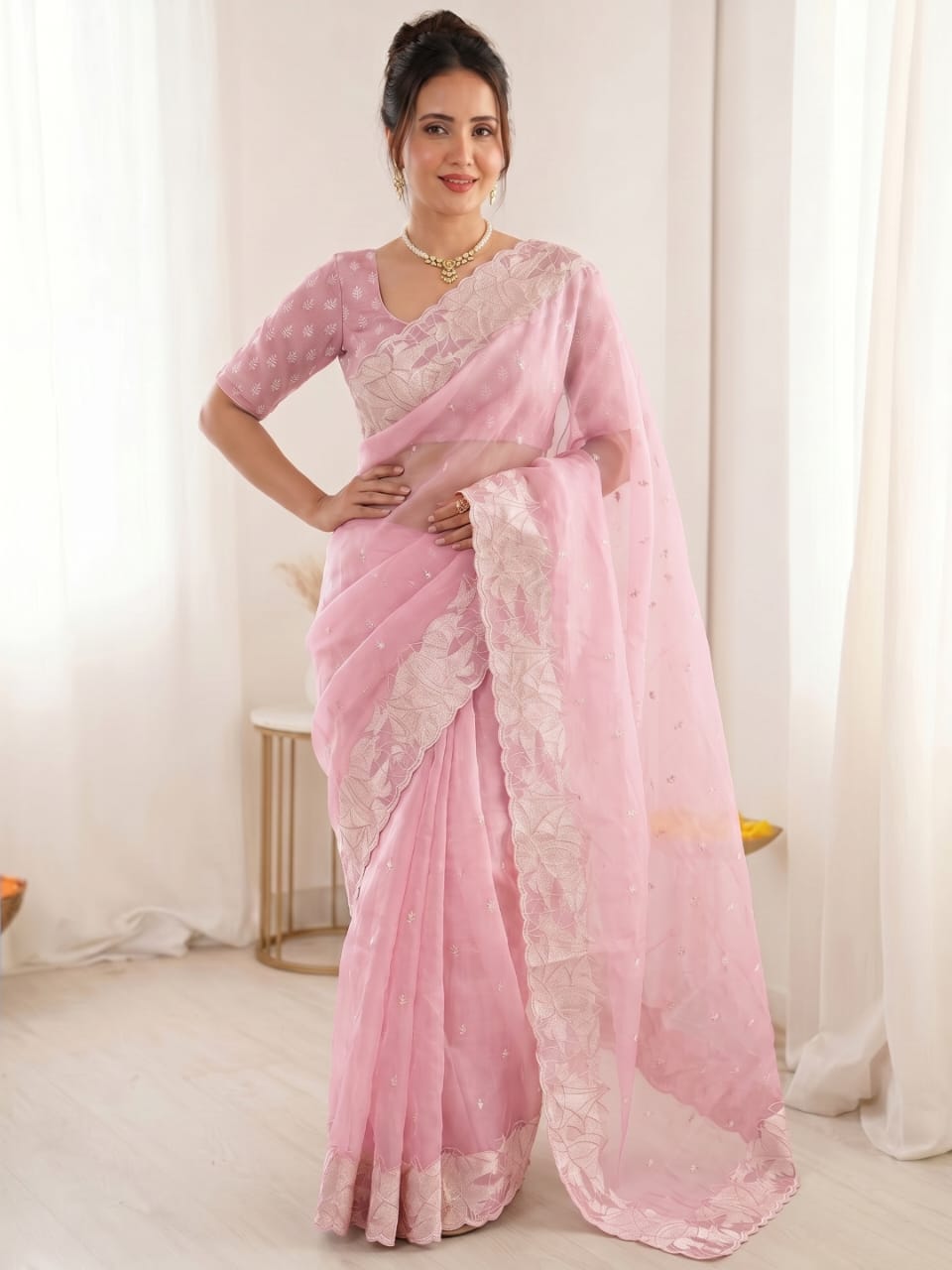 Wedding Season Crush Organza Saree