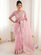 Wedding Season Crush Organza Saree