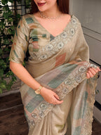 MariGold Glass Organza Saree