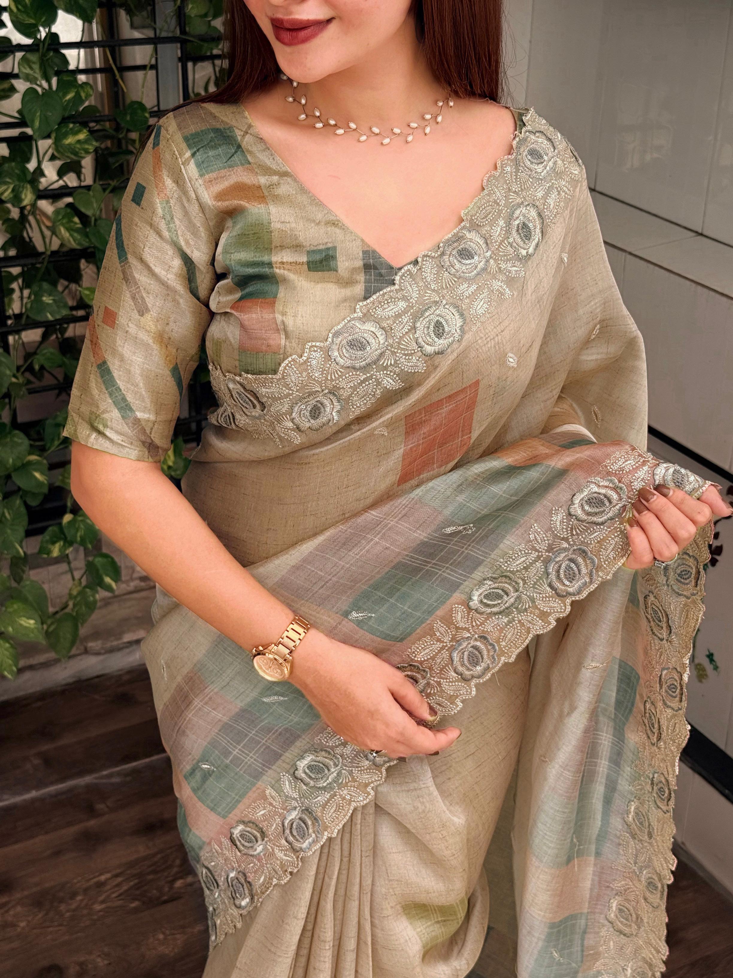 MariGold Glass Organza Saree