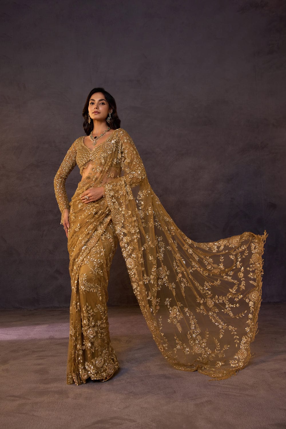 Bollywood BlockBuster Sequins Design Launching Saree