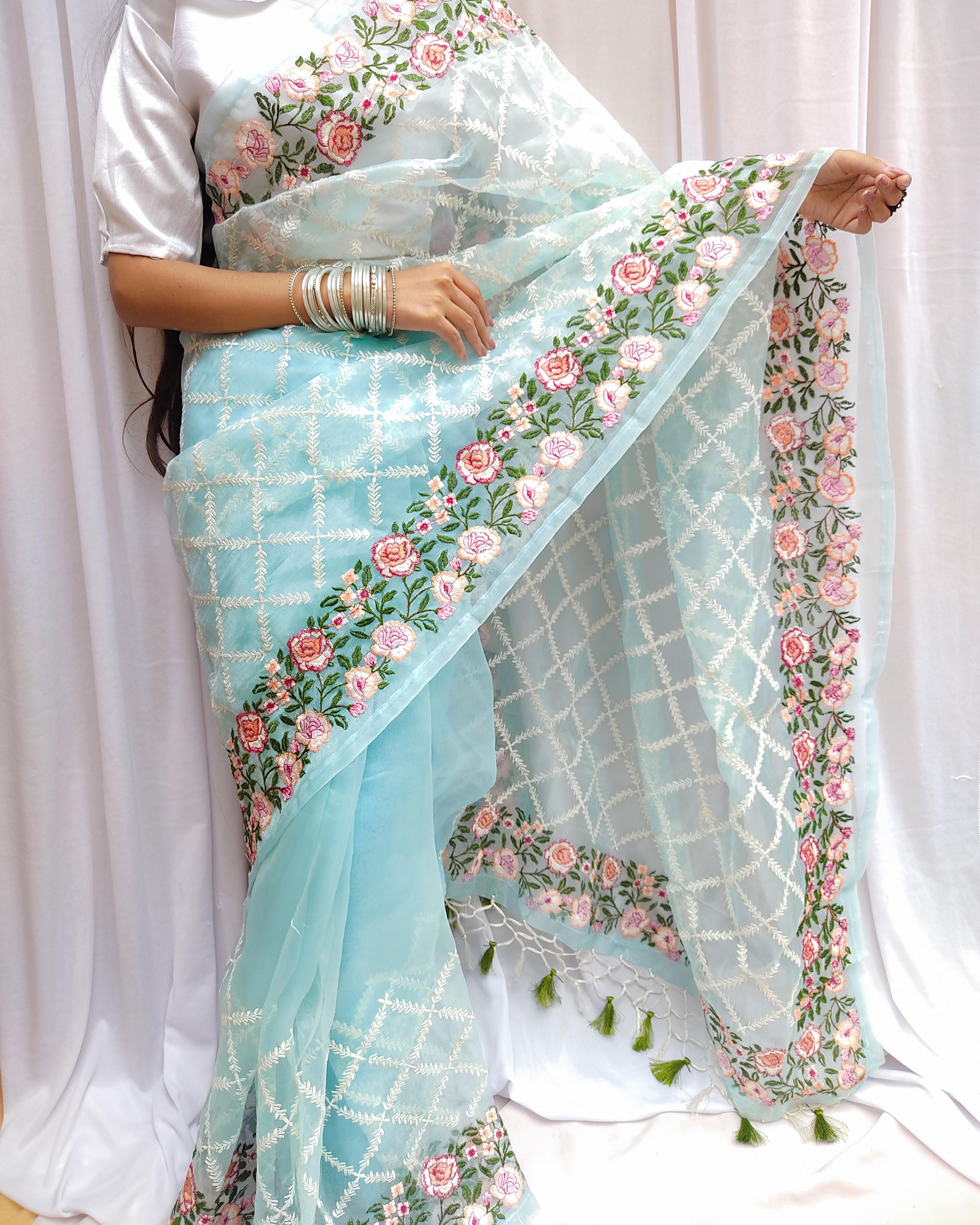 Semi Pure Organza Saree