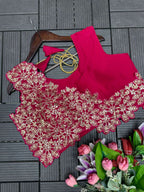 Embroidery Coding Pink Saree