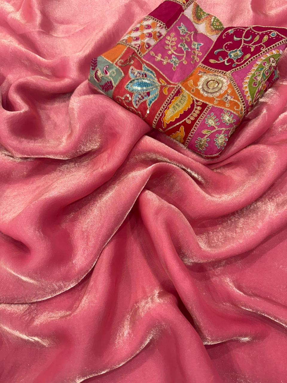 Space Fendy Sattin Saree