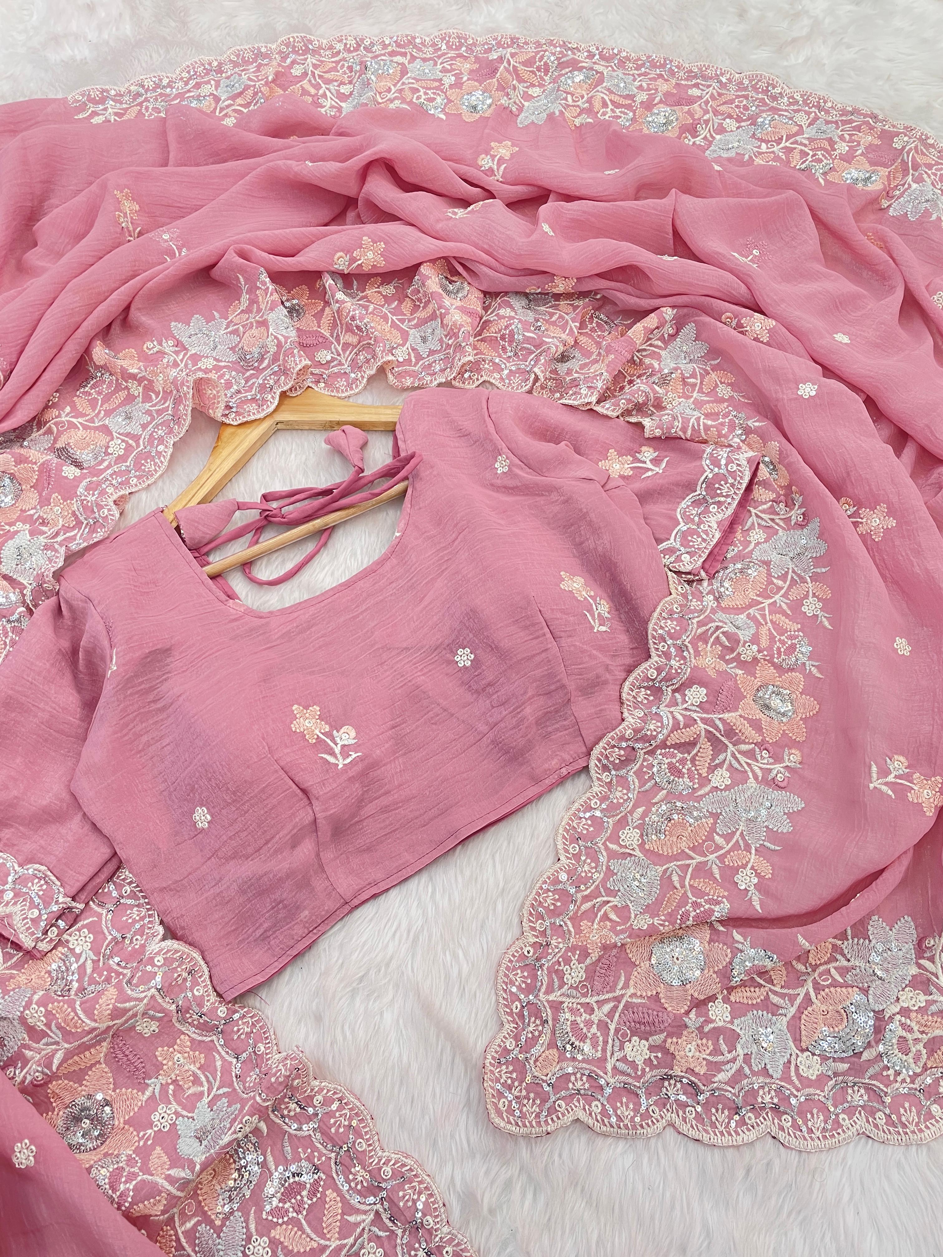 Soft Crunshy Silk Fabric Saree