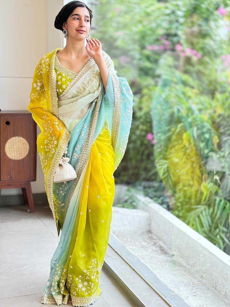 ORGANZA SILK DIGITAL PRINT SAREE