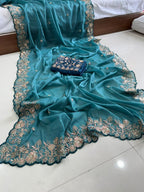 Star Georgette Sequence Work Saree
