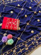 Original Hand Kachhi Gotta Work Heavy Wedding Sarees
