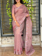 GLASS TISSUE ORGANZA SAREE