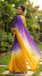 Pure Soft Chinon Peding 2d Saree