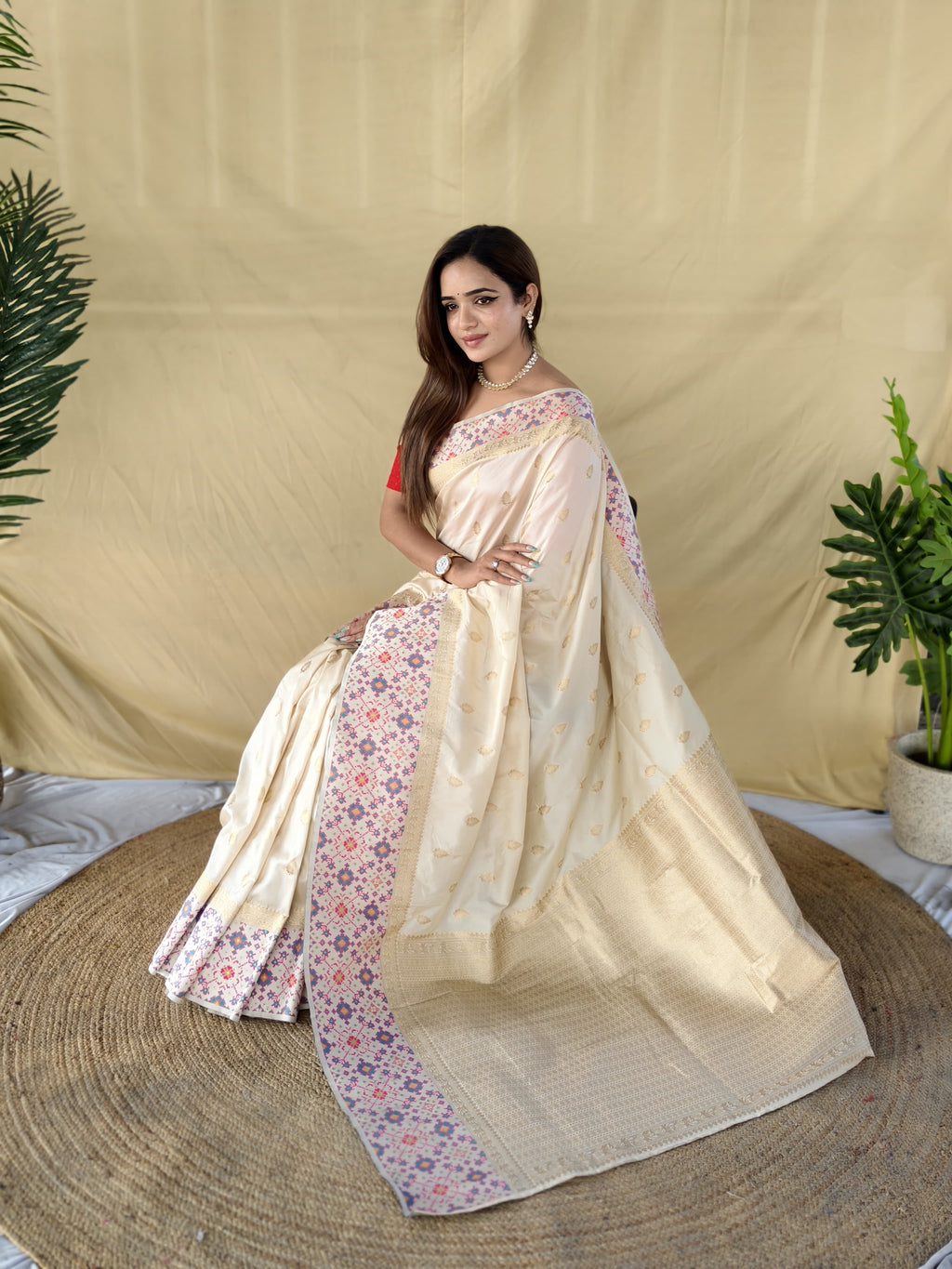 Soft Silk Saree in Pure White