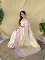 Soft Silk Saree in Pure White