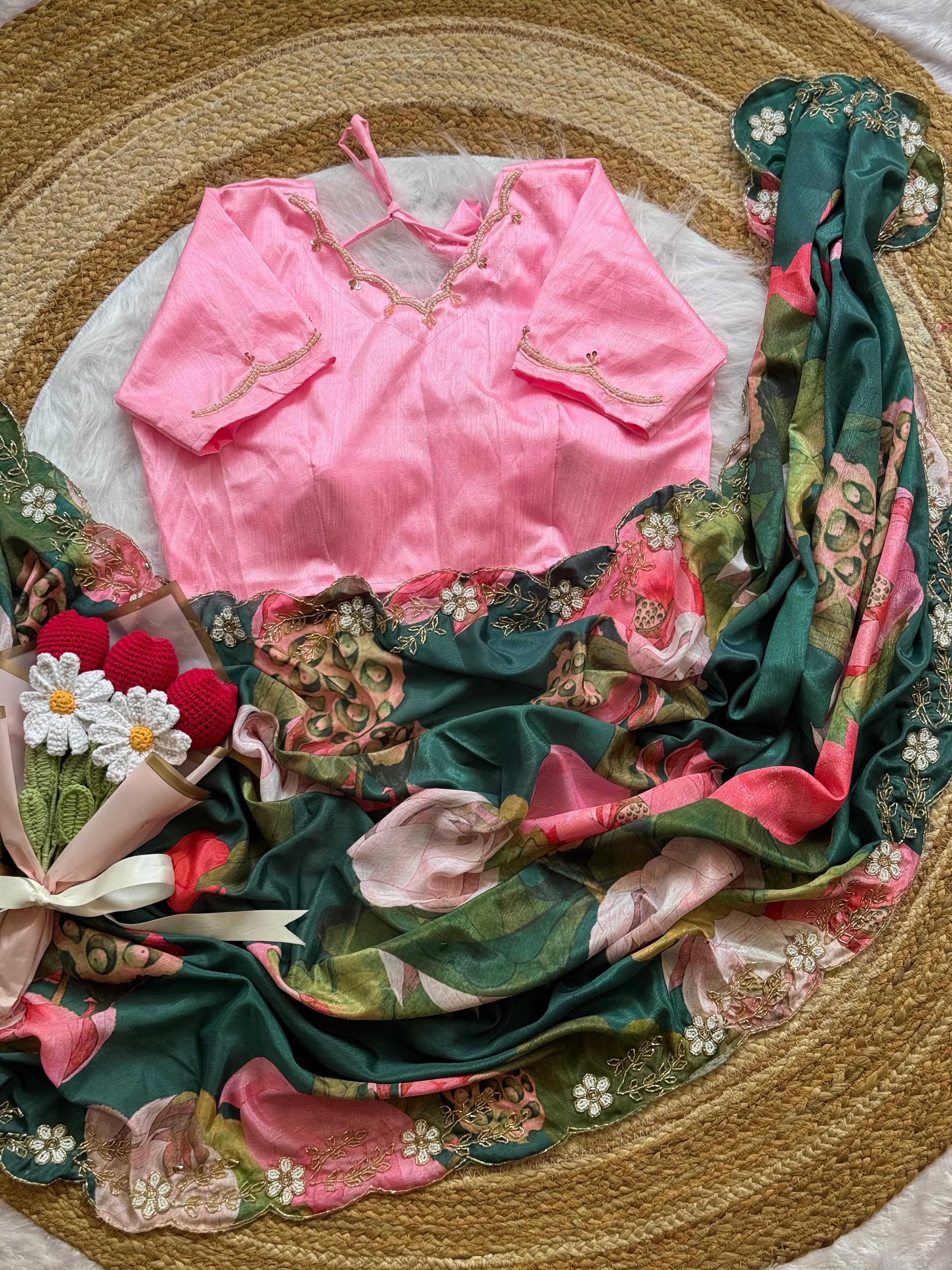 SOFT CHINNON FABRIC TRANDING SAREE