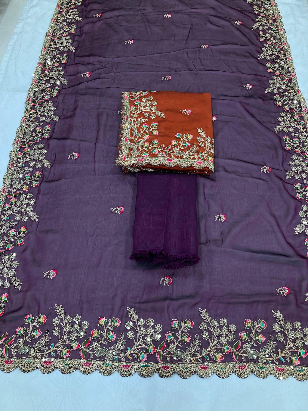 Maharani Black Rangoli Silk saree