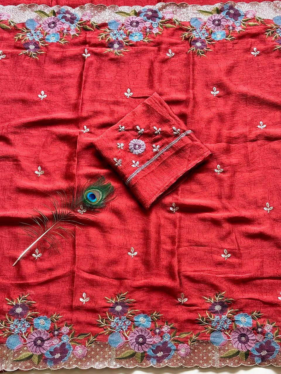 Soft Crush SilkFabric Saree