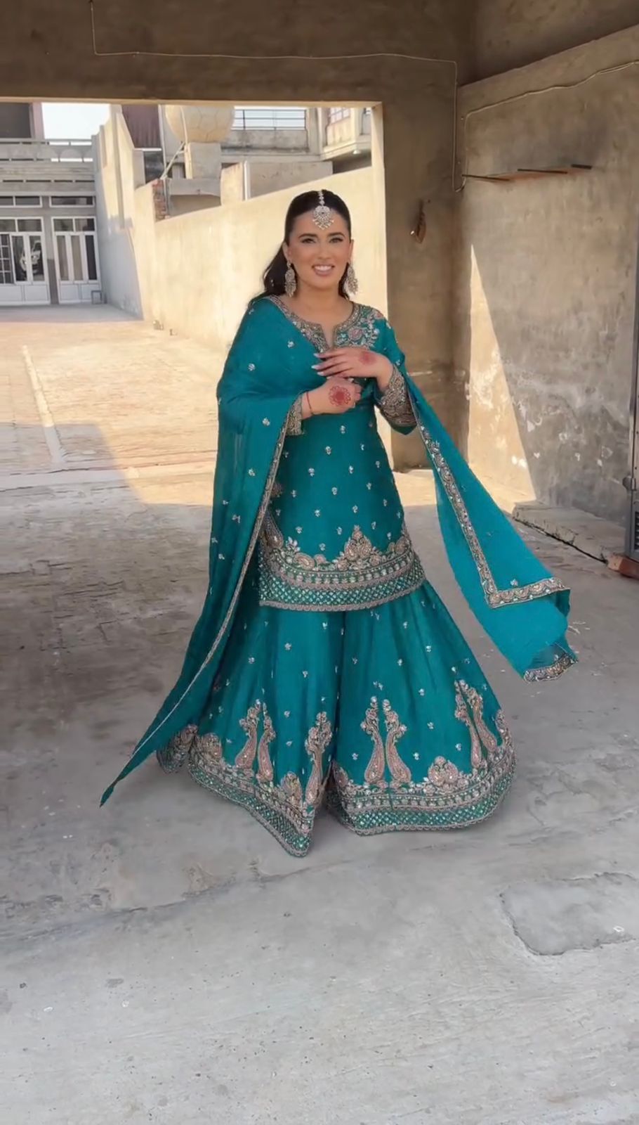 Party Wear Look Top-Plazzo And Dupatta