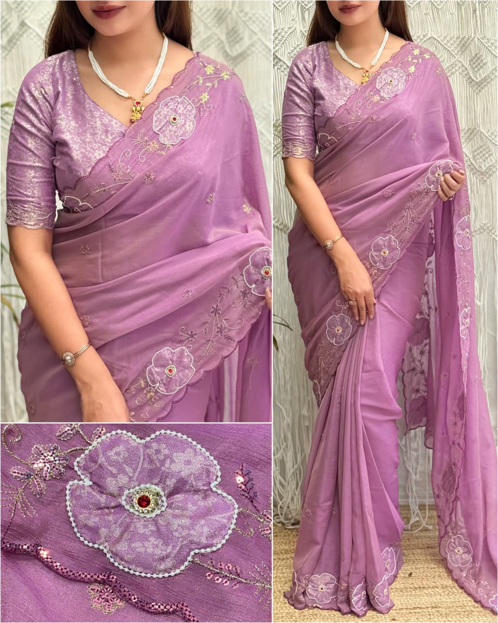 Dikshita Pure Nc Chiffon Saree