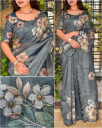 TISSUE COTTON DIGITAL PRINT SAREE