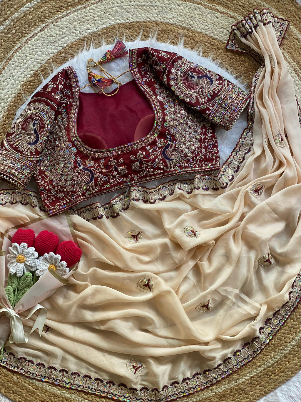 Soft Two Tone Rangoli Silk Saree