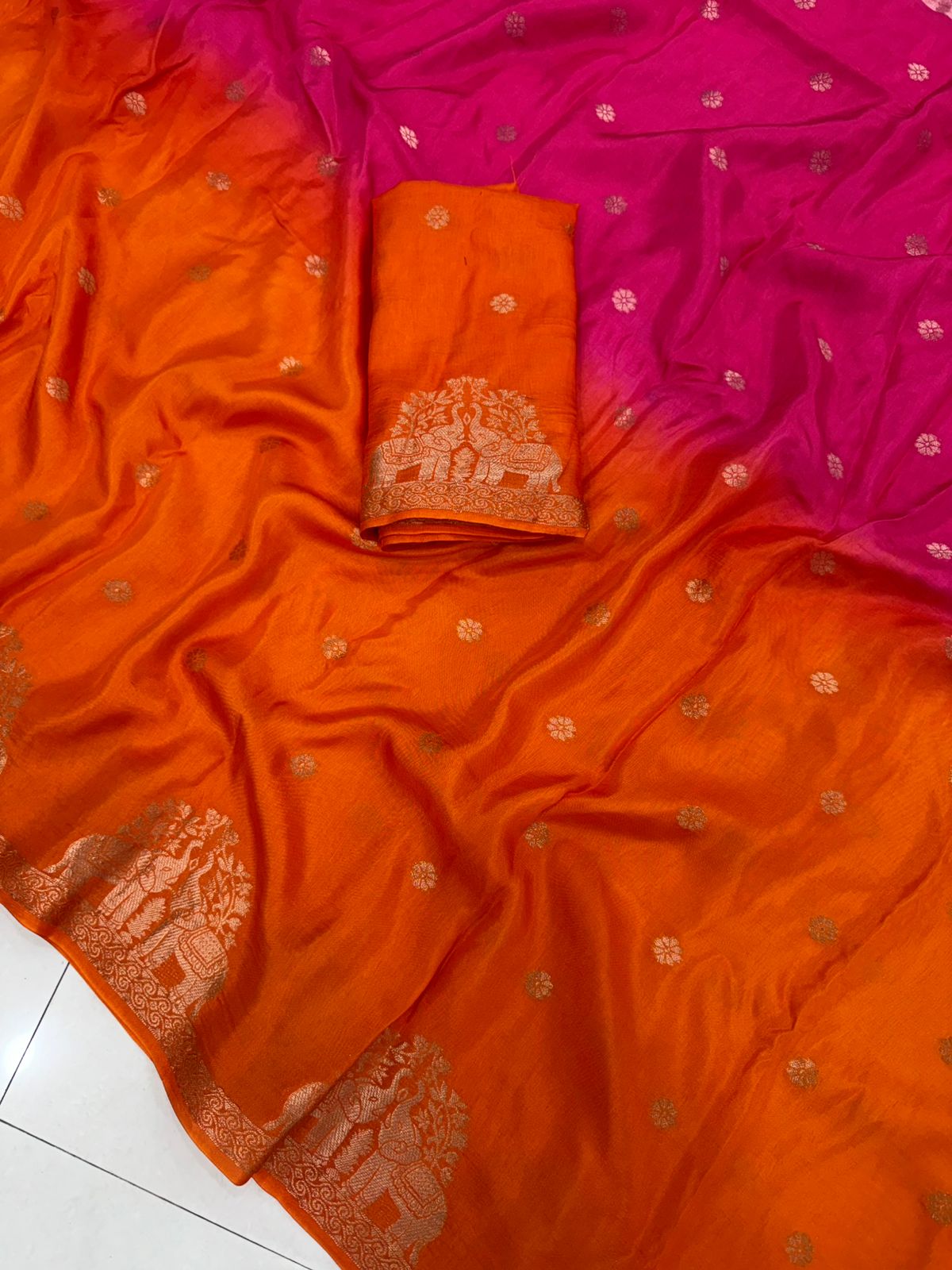 Pure Muslin Silk Shaded Saree