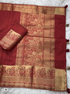Zari Weaving Jacquard Assam Silk Saree