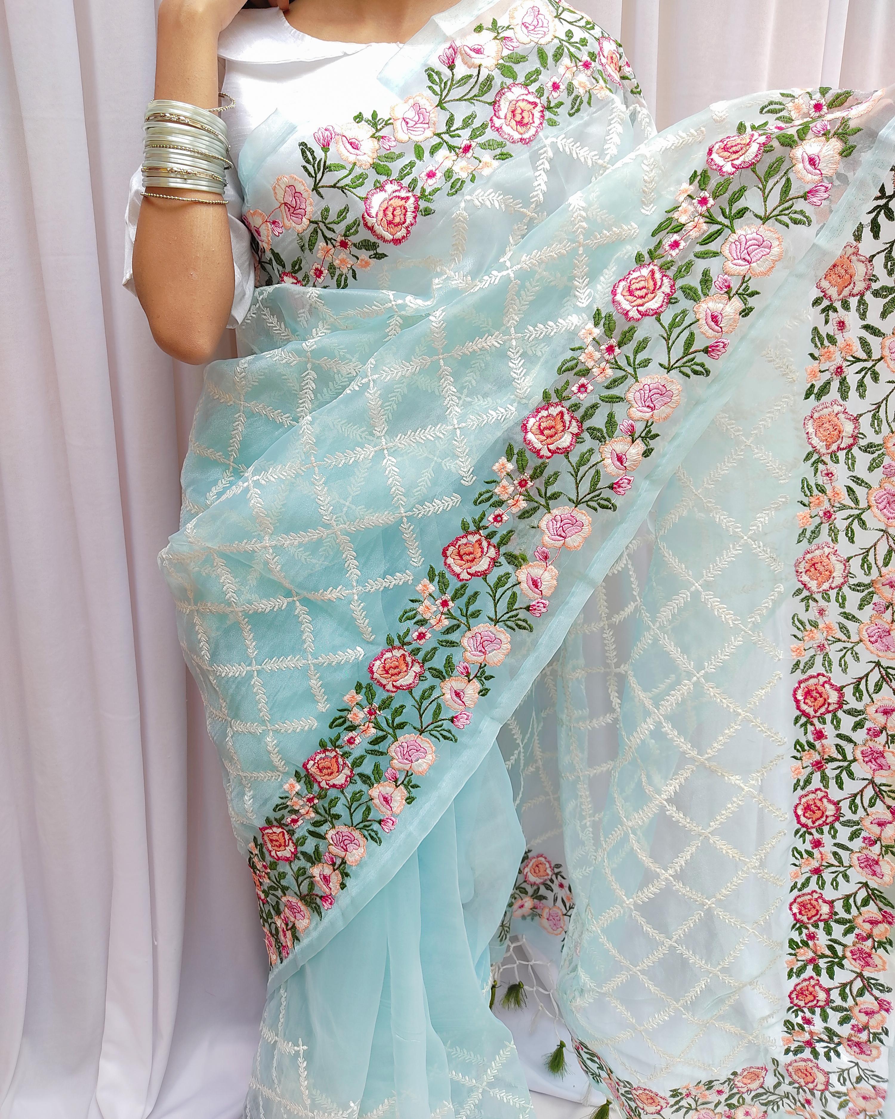 Semi Pure Organza Saree