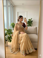 very soft nd elegant fendy sartin fabric saree