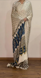 Viral Ajrak Mirror Work Saree