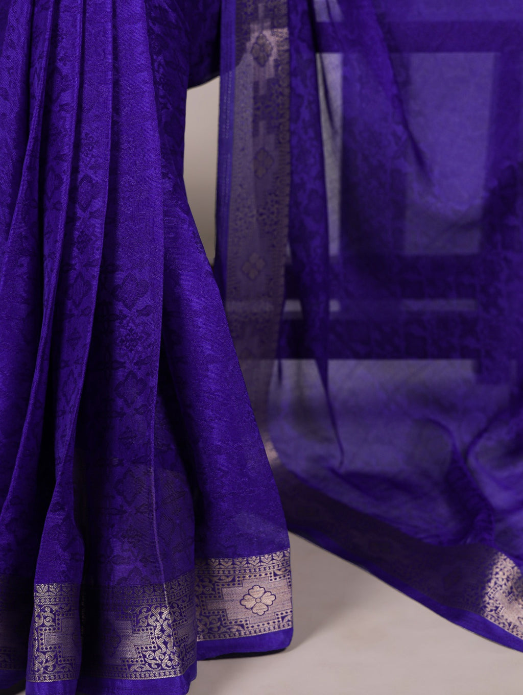 Poly Shimmer Saree With Multi Color