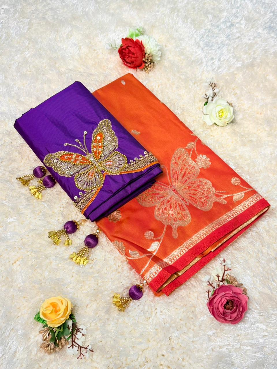 Premium Pure Soft Silk Paithani Butterfly Desgin Saree