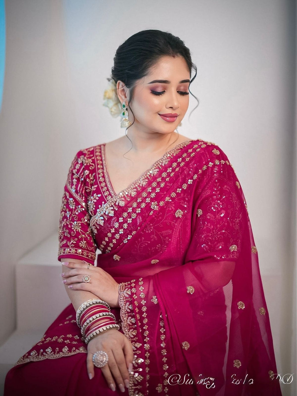 Wedding Special Soft Silk Embroidery Work Saree