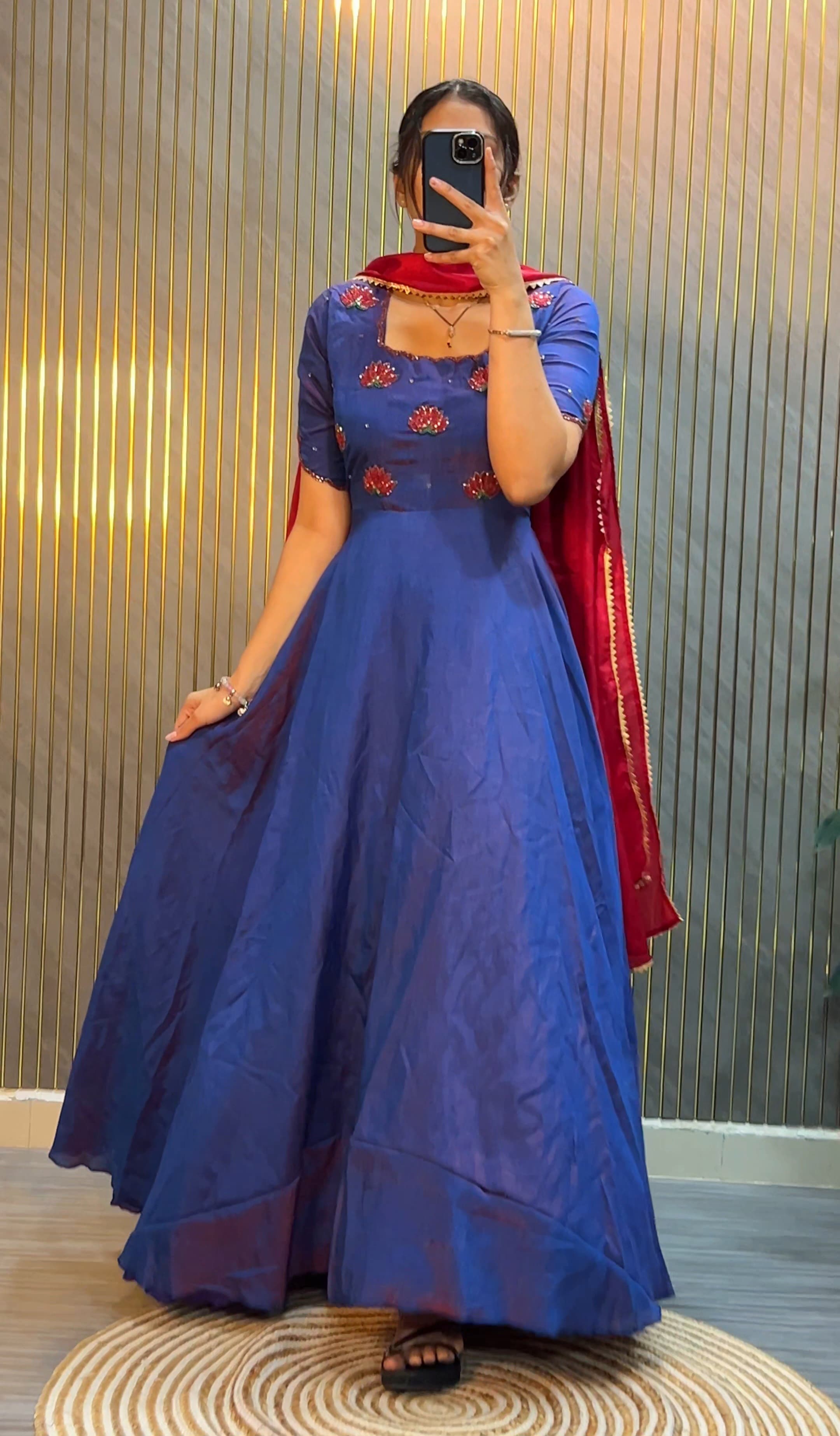 Maggam Hand Work Gown With Duppata