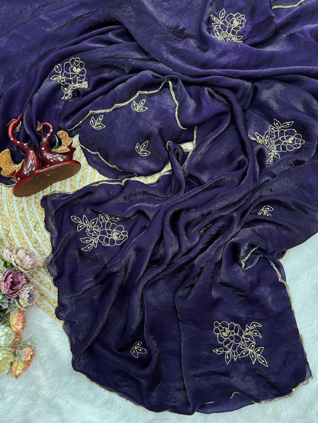 Soft  Space Silk Purple Saree