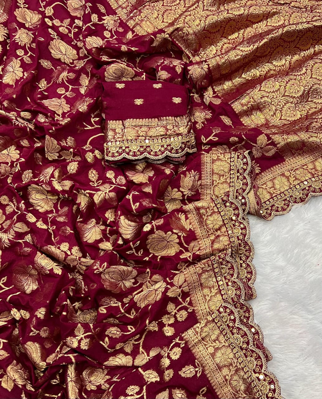 Wedding Attire pure khaddi georgette designer saree