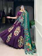 Festive Tusser Lehenga
