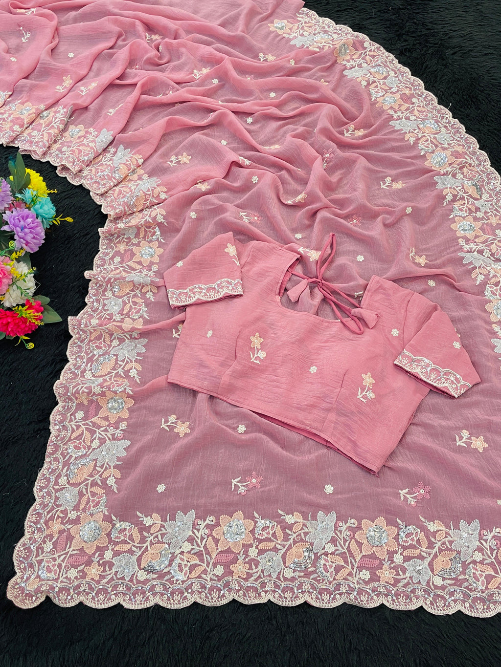 Soft Crunshy Silk Fabric Saree