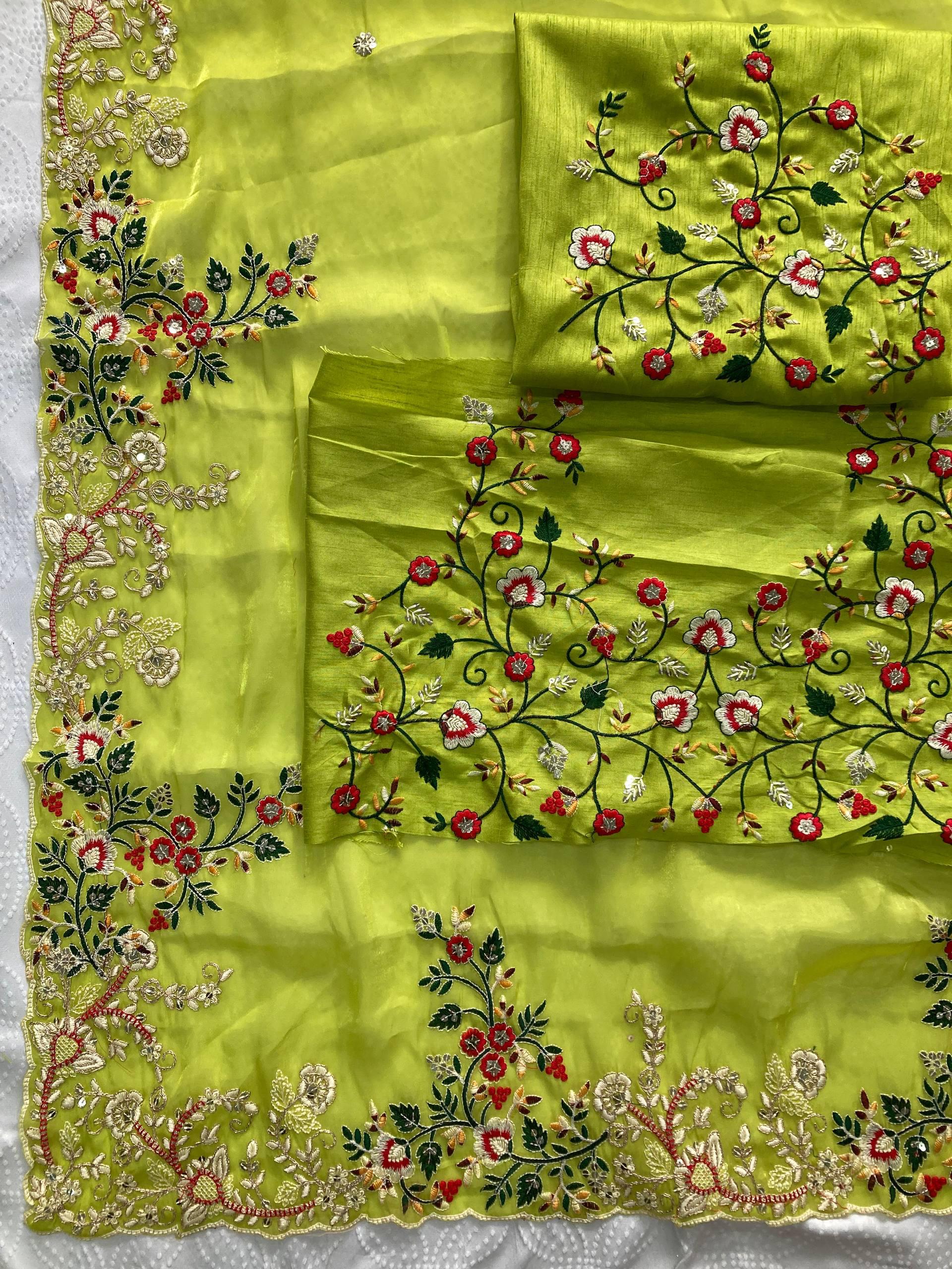 Party Wear Zimmy Chu Lemon Saree