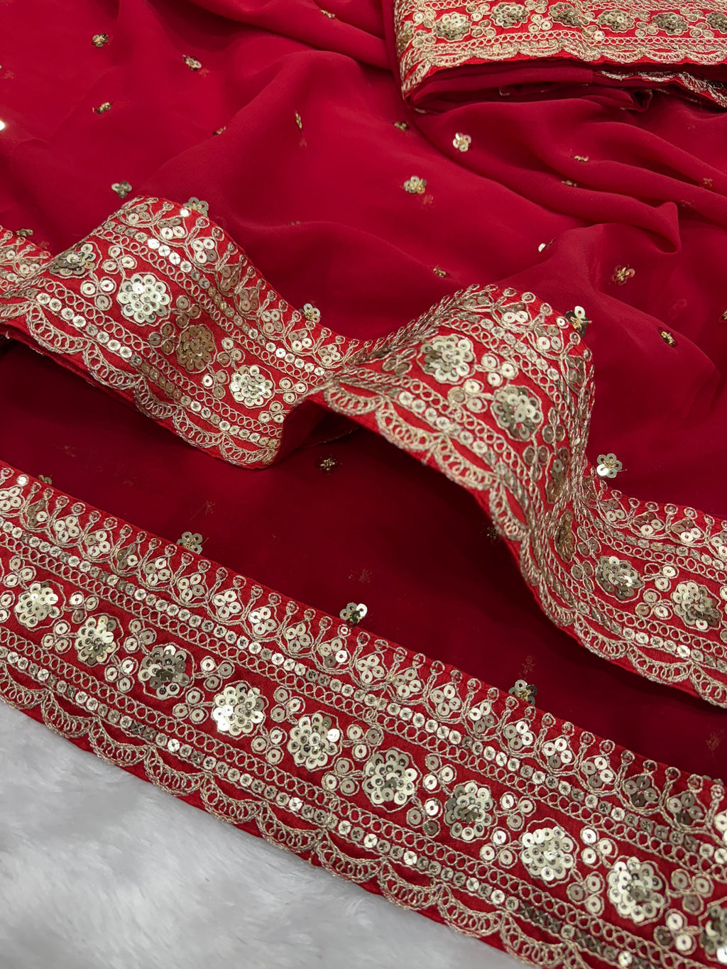 Valentine Special Red Saree