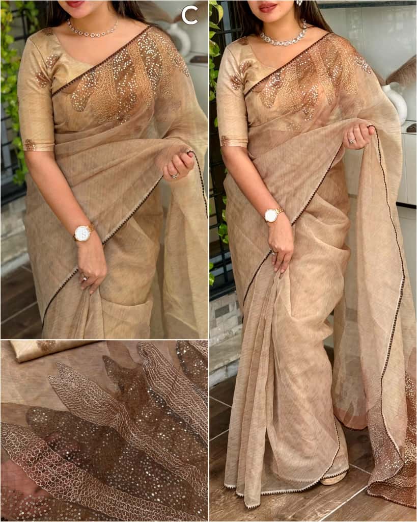 Rimzim Pure Tissue Organza Saree