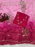 Soft Tebby Silk Pink Saree