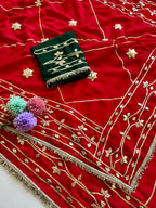 Original Hand Kachhi Gotta Work Heavy Wedding Sarees
